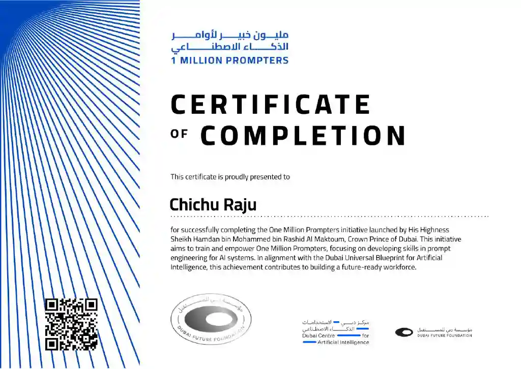 ai certificate of freelance digital marketer in alappuzha chichu